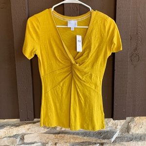 Anthropologie yellow top XS NWT